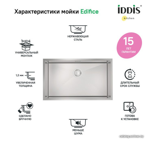 Кухонная мойка IDDIS Edifice EDI74S0i77