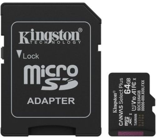 Карта памяти Kingston Canvas Select Plus microSDXC 64GB SDCS3/64GB с адаптером