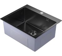 Кухонная мойка Mixline Pro 555134 черный графит, с сифоном