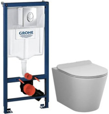 Унитаз подвесной AM.PM Sunny Flashclean C85C1701SC + GROHE Rapid SL 38721001