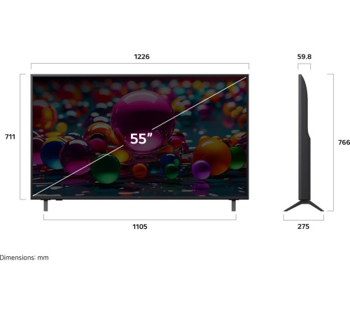 Телевизор LG UHD AI UA75 55UA75009LA