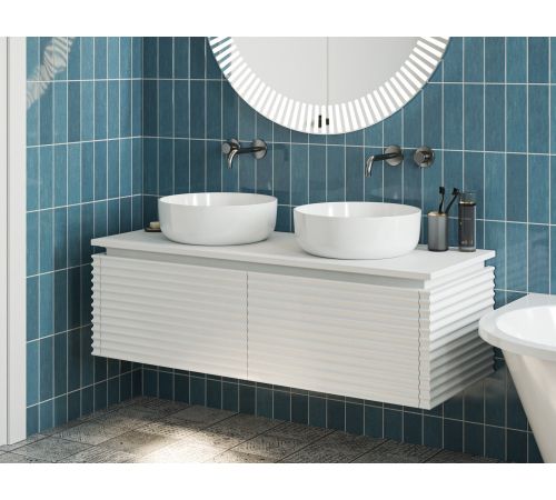 Умывальник Belux Турин 410 круг 18, белый матовый/Solid Surface