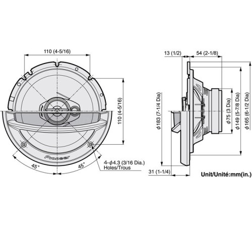 Коаксиальная АС  Pioneer TS-A2013i