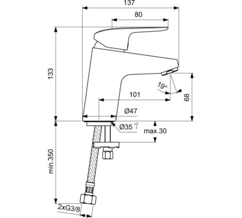 Смеситель Ideal Standard Ceraflex B1710AA