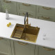 Кухонная мойка Roxen Snake 560220-60-GS PVD Gold золотая/текстурная с коландером и дозатором