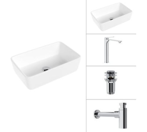 Умывальник Lauter 21674A + Rio 21AM12672 + сифон 21635CH + дон.клапан 21190CH хром