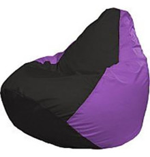 Кресло-мешок Flagman Груша Медиум Г1.1-404 чёрный/сиреневый