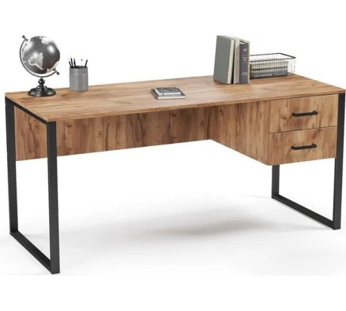 Стол Soma Slava 160x66 дуб крафт золотой/черный