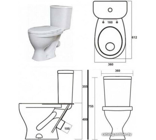 Унитаз напольный Sanita Luxe Формат WC.CC/Format/1-P/WHT.G/S1 с сиденьем