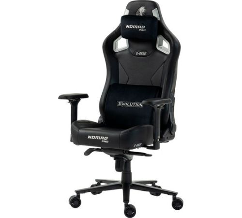 Игровое геймерское кресло Evolution Nomad PRO X-Base Black-Silver черный/серебристый