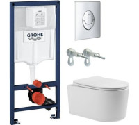 Унитаз подвесной Grado GD-W204T + GROHE Rapid SL 38721001 с кнопкой смыва