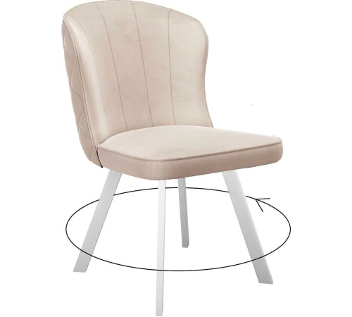 Стул DikLine 219 поворотный B03 бежевый/ножки белые