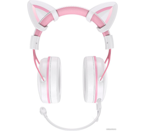 Наушники Onikuma X10 белый/розовый, с ушками