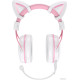 Наушники Onikuma X10 белый/розовый, с ушками