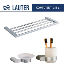 Набор аксессуаров для ванной Lauter 21SH1061 + 21SH1051 + 21SH1151 Chrome, 3 предмета