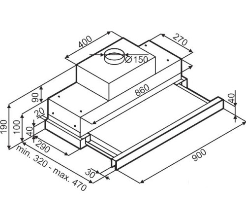Кухонная вытяжка MAUNFELD Galaxy 90 черный