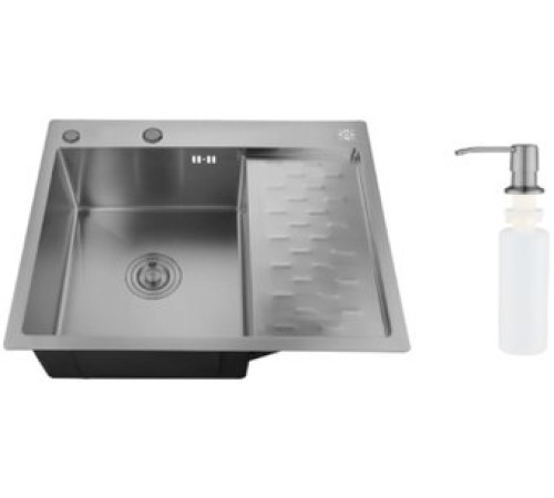 Кухонная мойка РМС MRK-6350BL-L с дозатором