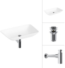 Умывальник Lauter 21540 + клапан 21190CH + сифон 21635CH хром