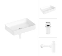 Умывальник Lauter 21842 + клапан 21190W + сифон 21635W белый матовый