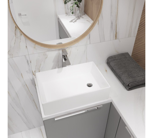 Умывальник Lauter 21518-1 + клапан 21190W + сифон 21635W белый матовый