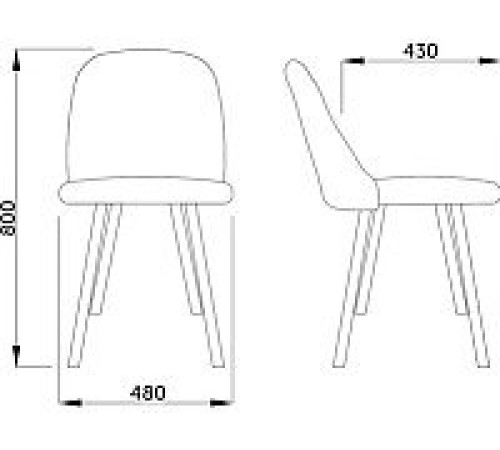 Стул AksHome Honnor серый велюр HLR-21/дуб