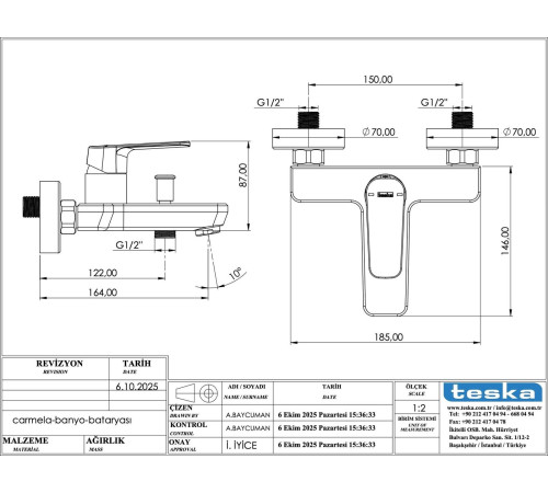Смеситель Teska Carmela BB3007 хром