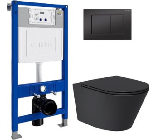 Унитаз подвесной Lauter Longer 2110822B + 21901001 кнопка 219704J, черный