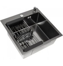 Кухонная мойка Diamond 500*500, коландер, дозатор BLACK DECOR