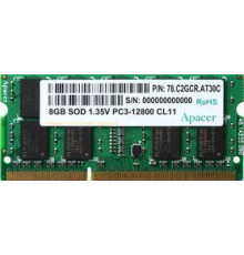 Оперативная память Apacer 8GB DDR3 SO-DIMM PC3-12800 AS08GFA60CATBGC