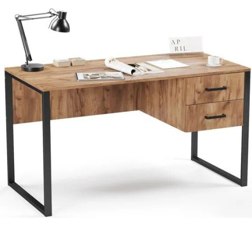 Стол Soma Slava 135x66 дуб крафт золотой/черный