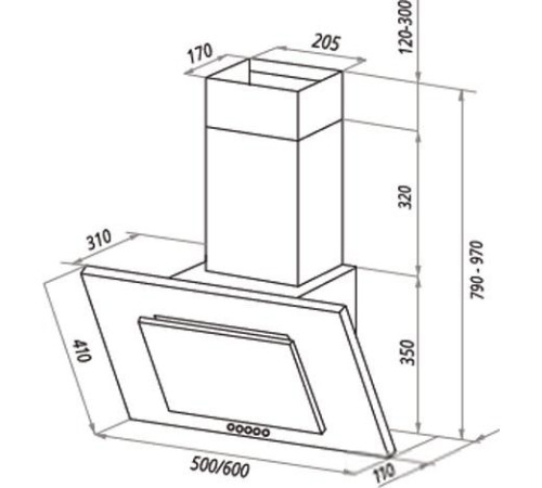 Кухонная вытяжка HOMSair Bell 60 черный