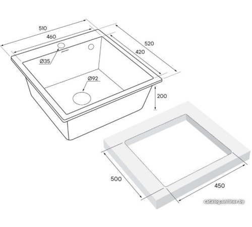 Кухонная мойка Paulmark Kante 50 PM105152-DG