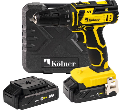 Дрель-шуруповерт Kolner KCD 20-2LC с 2-мя АКБ, кейс