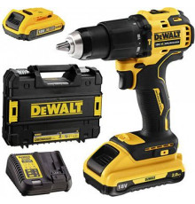 Ударная дрель-шуруповерт DeWalt DCD709D2T с 2-мя АКБ 2 Ah, кейс
