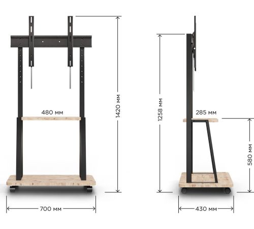 Стойка для телевизора Holder PR-108 черный/дуб