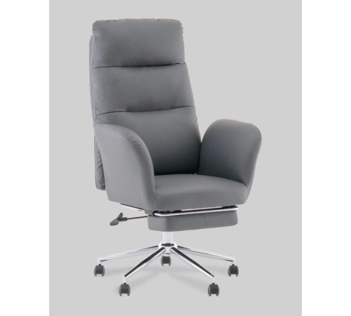 Офисное кресло TopChairs Solid с оттоманкой DD-004-OT серый