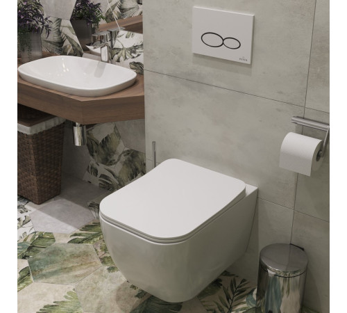 Унитаз подвесной Roxen Cube Bidet 530135-01X Rimless Soft Close с функцией биде