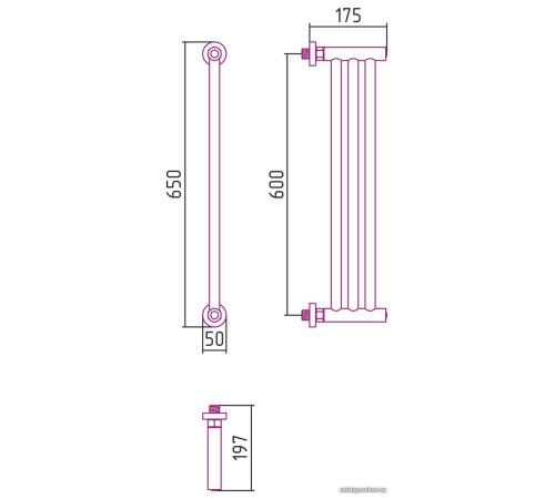 Полотенцесушитель Сунержа Хорда ПП 600х195 03-4124-0600