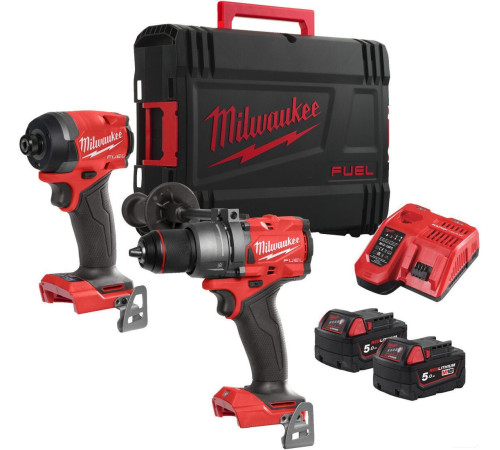 Milwaukee M18 FPP2A3-502X Fuel 4933480873 шуруповерт, винтоверт, 2 АКБ, кейс