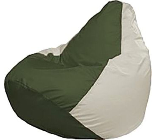 Кресло-мешок Flagman Груша Мега Super Г5.1-59 тёмно-оливковый/белый