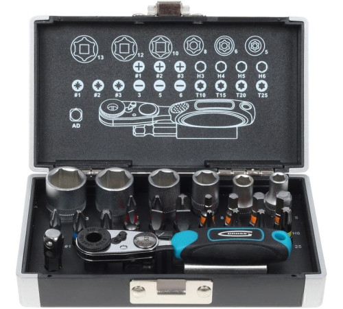 Набор торцевых головок и бит GROSS 11361 26 предметов