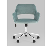 Офисное кресло Stool Group Ross chrome velvet Olive 61 велюр серо-зеленый