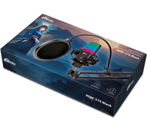 Проводной микрофон Ritmix RDM-270 черный