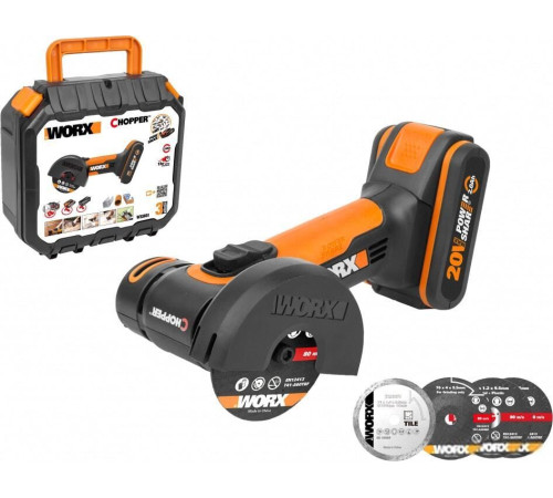 Угловая шлифмашина Worx WX801 с 1-им АКБ, кейс