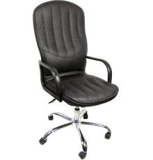 Офисное кресло Деловая обстановка Дипломат Стандарт хром черный, кожа люкс