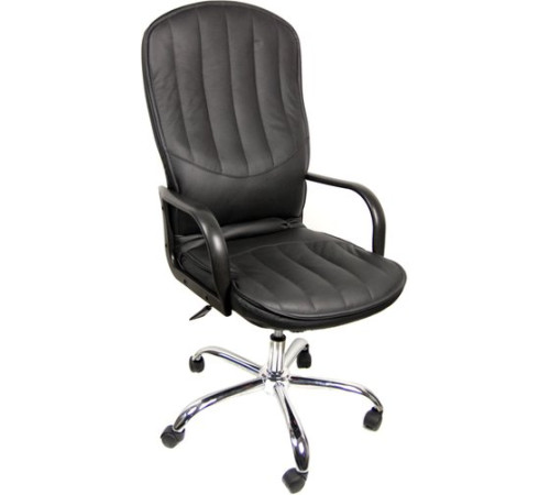Офисное кресло Деловая обстановка Дипломат Стандарт хром черный, кожа люкс