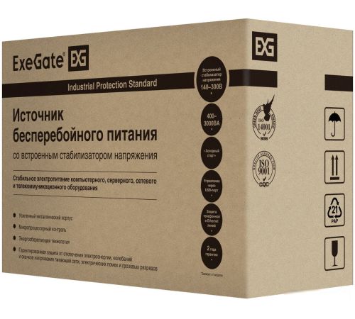 Источник бесперебойного питания ExeGate SpecialPro Smart LLB-1200.LCD.AVR.4SH.USB EP285494RUS