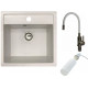 Кухонная мойка БелЭворс Rio + смеситель W74004-3 + дозатор L405H белый