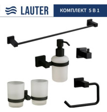 Набор аксессуаров для ванной Lauter 21SH6082 + 21SH6172 + 21SH6092 + 21SH6072 + 21SH6012 Matt Black, 5 предметов