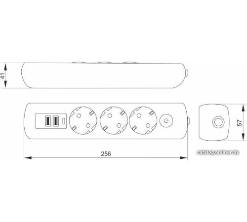 Удлинитель IEK WYP12-16-03-02-ZKU-K01